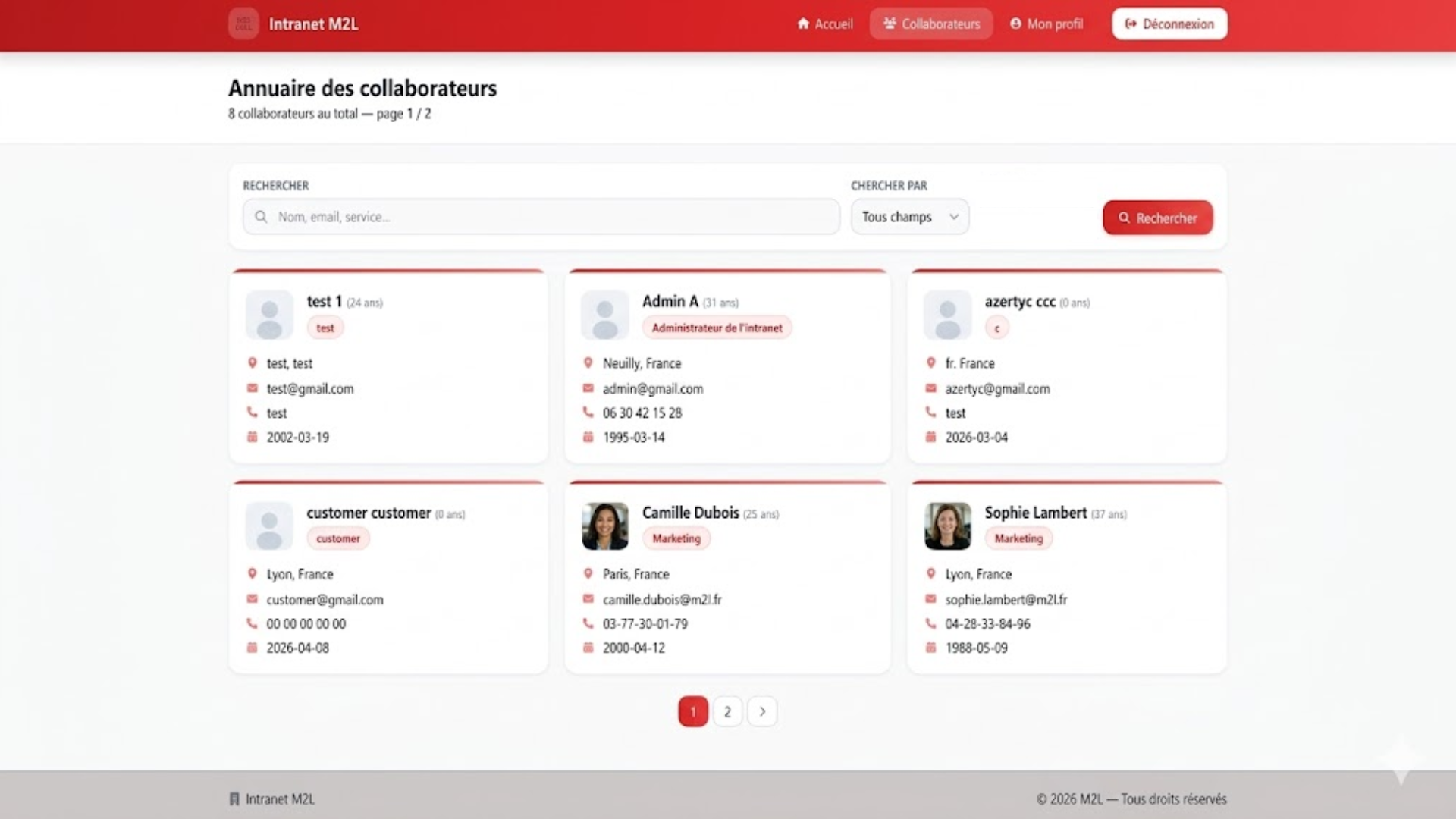 Annuaire collaborateurs